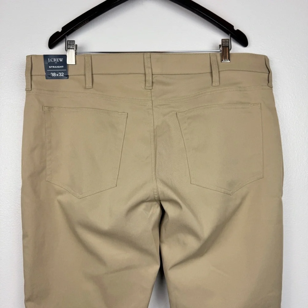 J. Crew Men's Straight Fit Five Pocket Tech Pants Tan Size 38x32 NWT